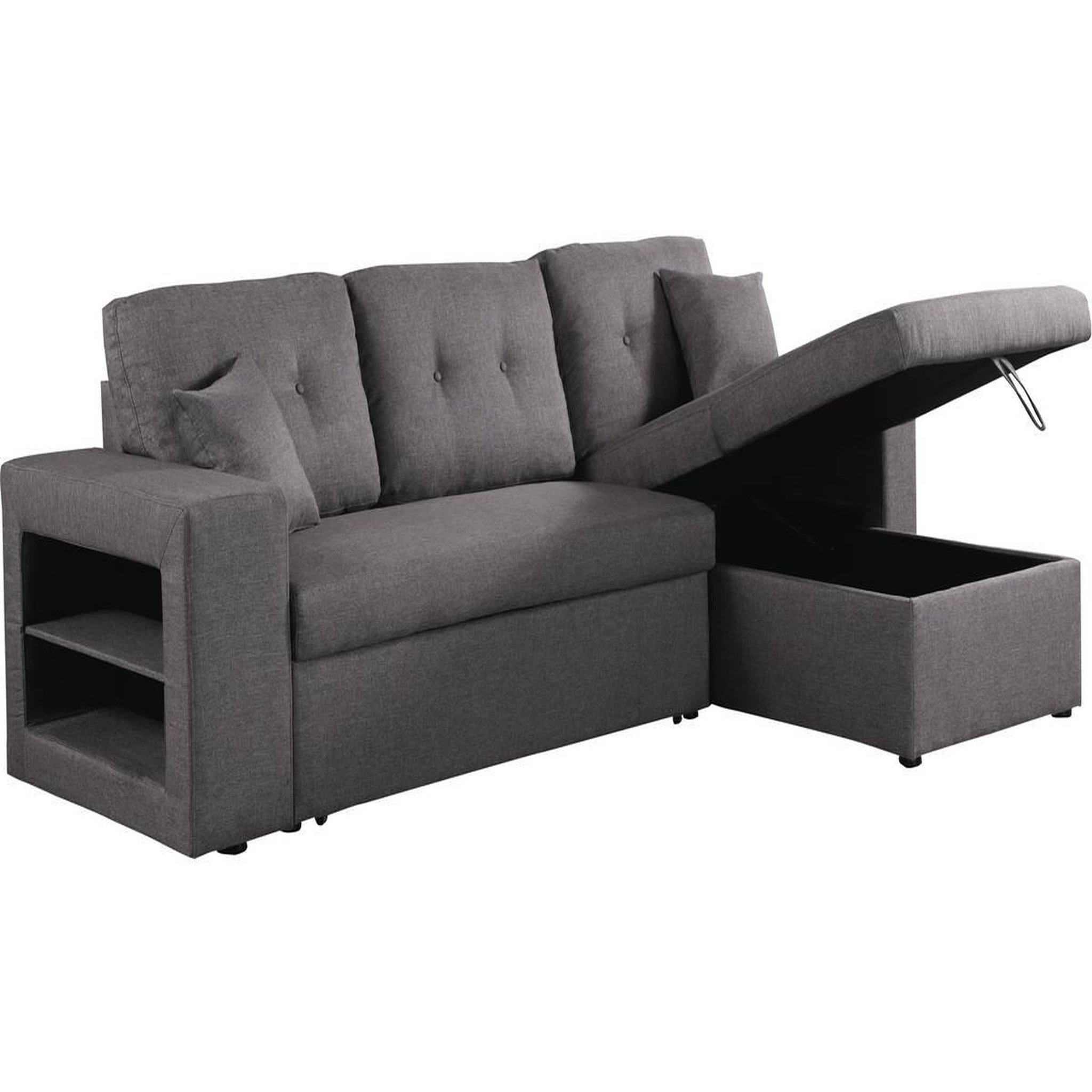 Voir la diapositive 3 : Habitat et Jardin Canapé d'angle convertible/réversible  axel  - 3 places - gris