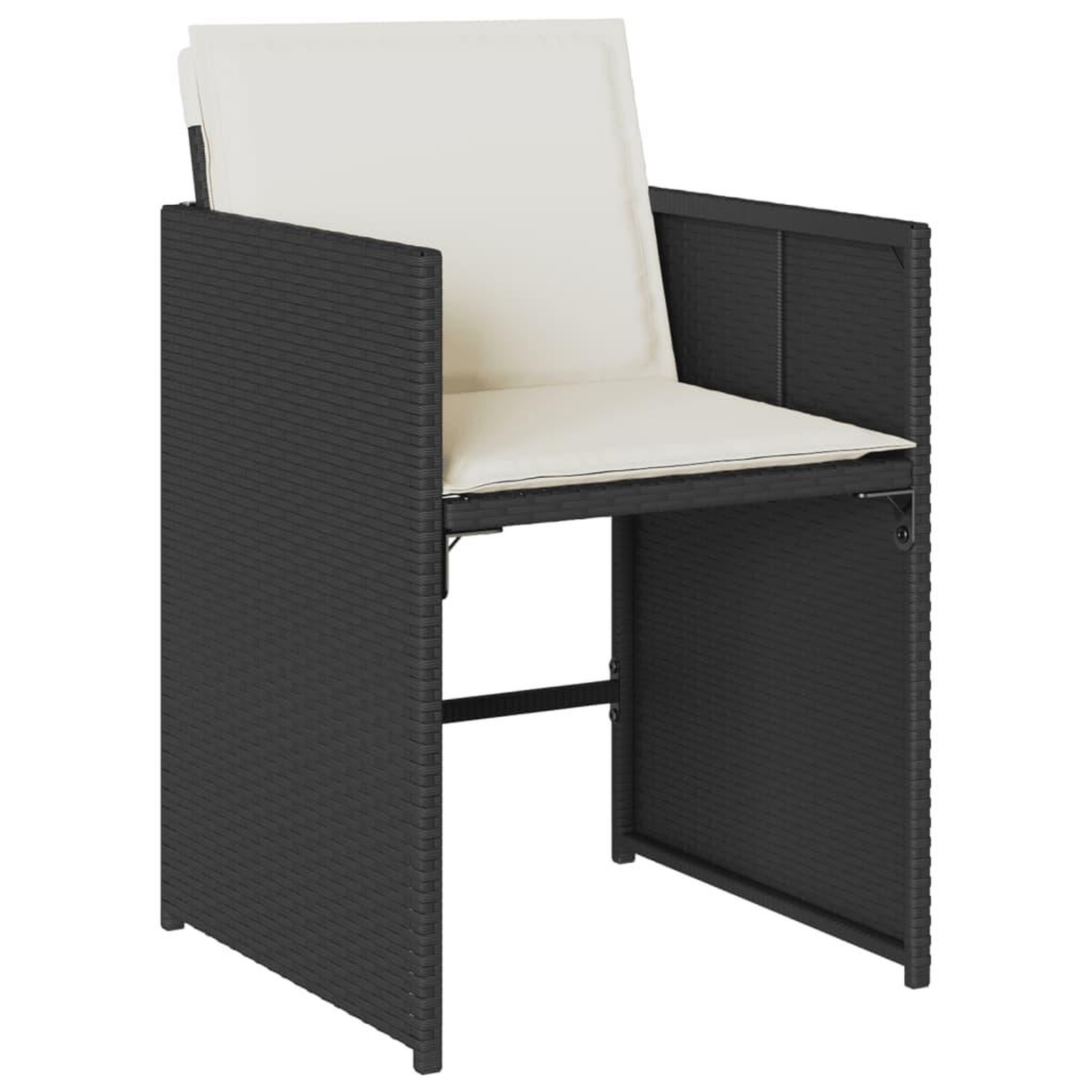 Voir la diapositive 5 : VIDAXL Ensemble a manger de jardin coussins 7pcs Noir Resine tressee