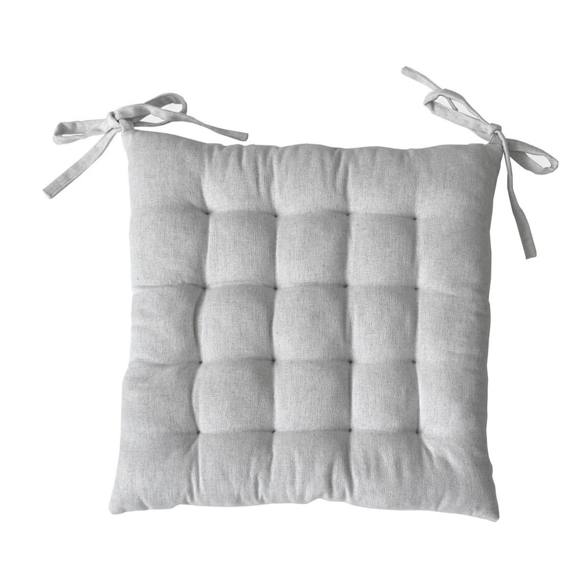 Paris Prix Galette de Chaise Piquée  Cambria  38x38cm Blanc Gris