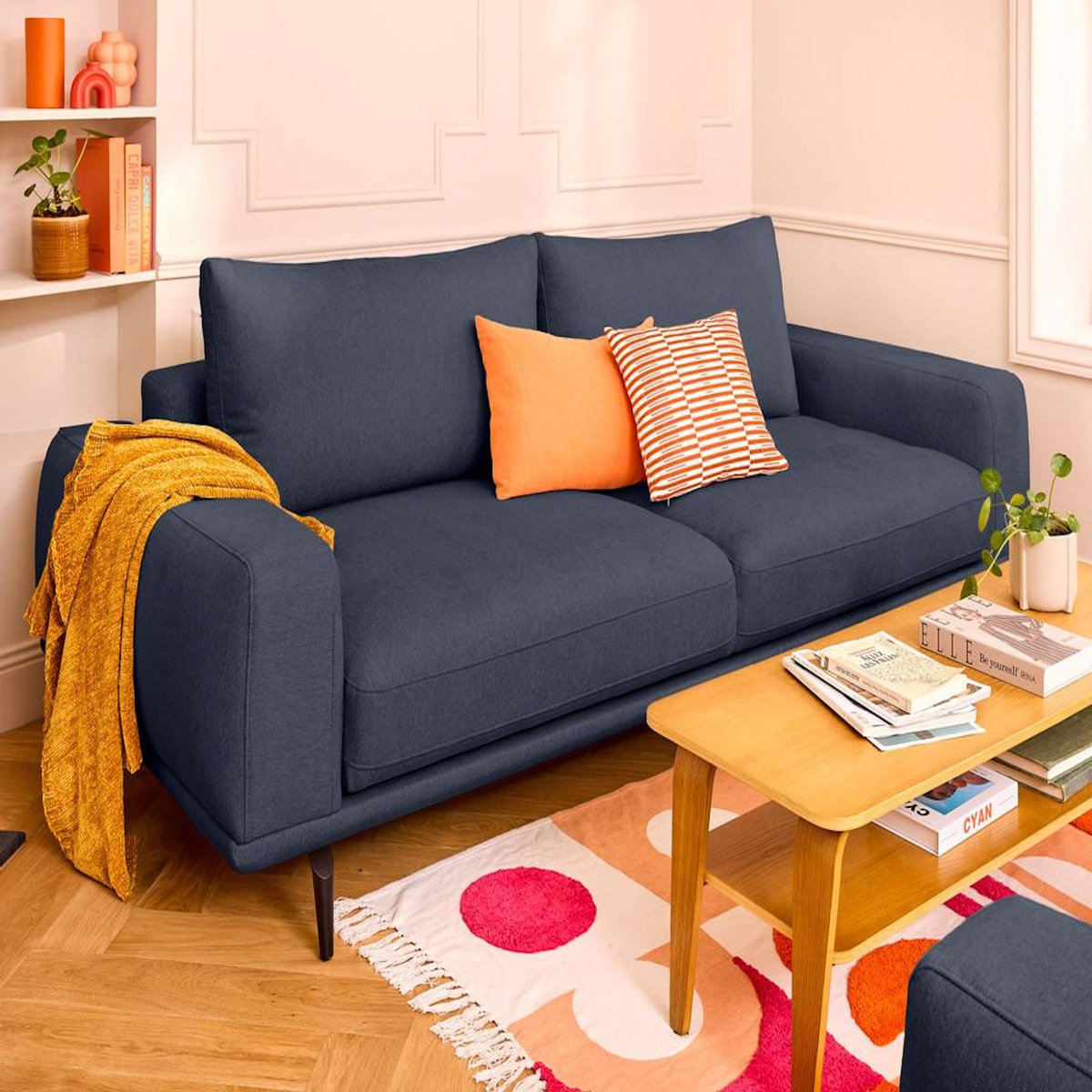 LISA DESIGN Vicence - canapé droit 3 places convertible en tissu