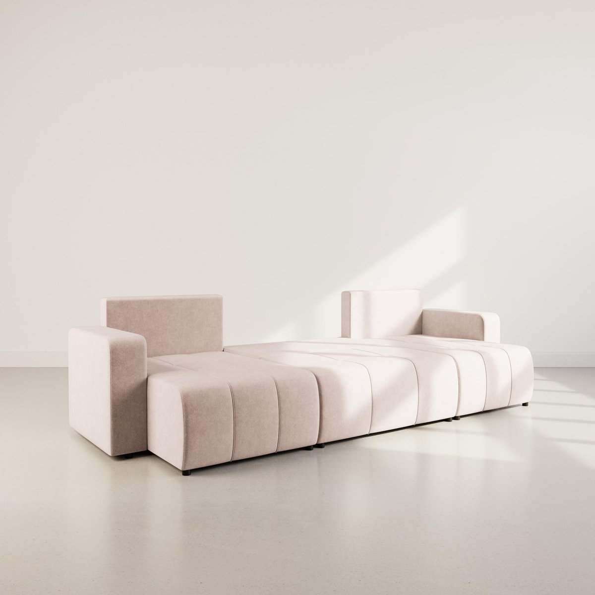 BEST MOBILIER Nicole - canapé panoramique en u 7 places convertible avec coffre en tissu