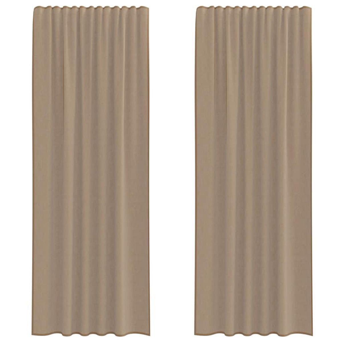 VIDAXL Rideaux en voile avec boucles 2 pcs marron clair 140x260 cm