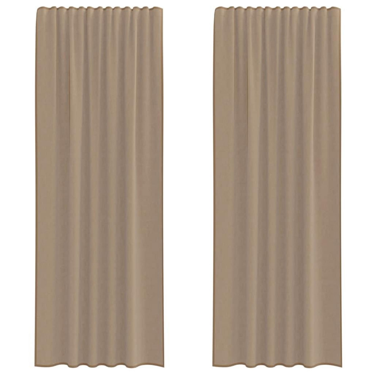 VIDAXL Rideaux en voile avec boucles 2 pcs marron clair 140x260 cm