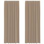 Voir la diapositive 2 : VIDAXL Rideaux en voile avec boucles 2 pcs marron clair 140x260 cm