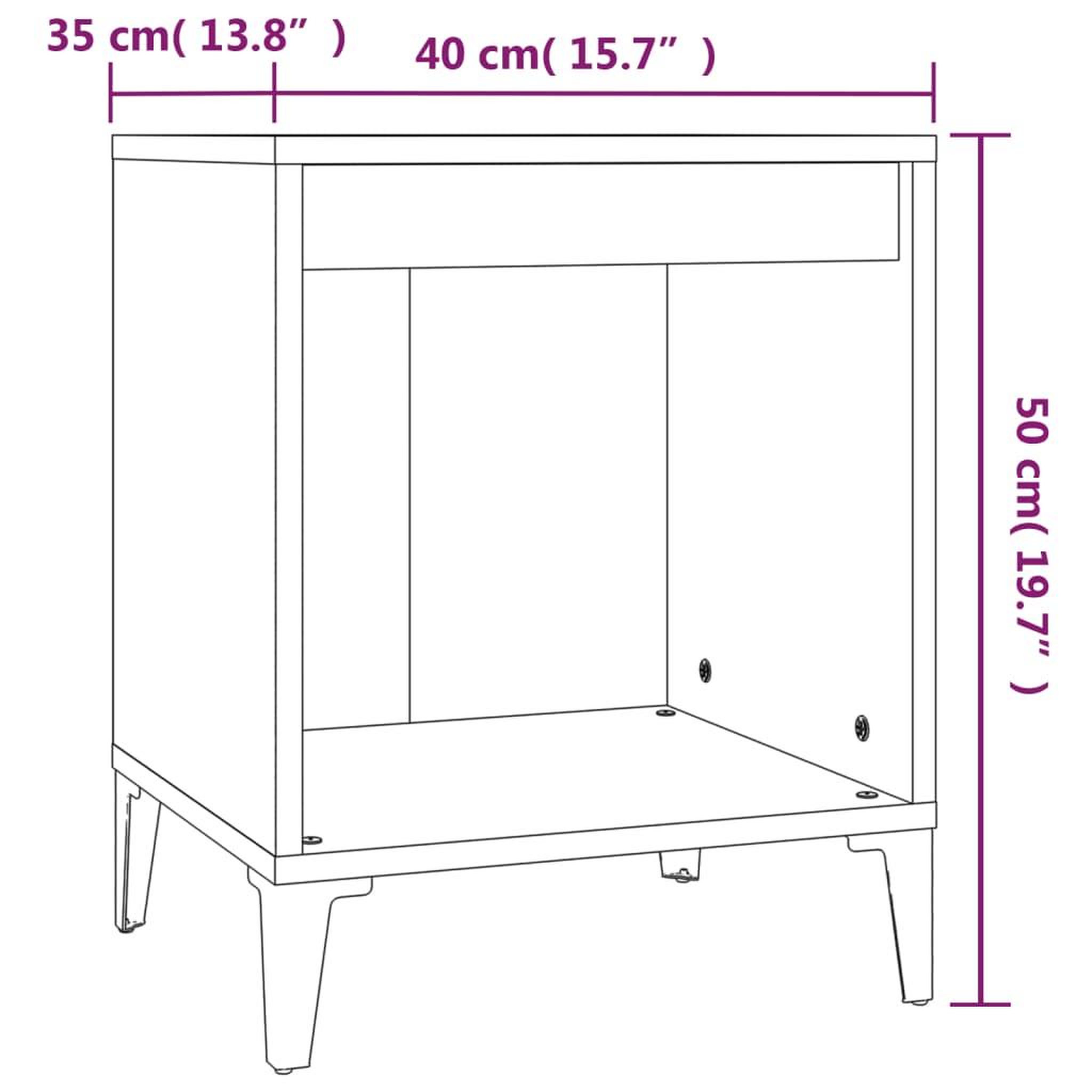 Voir la diapositive 6 : VIDAXL Table de chevet Noir 40x35x50 cm