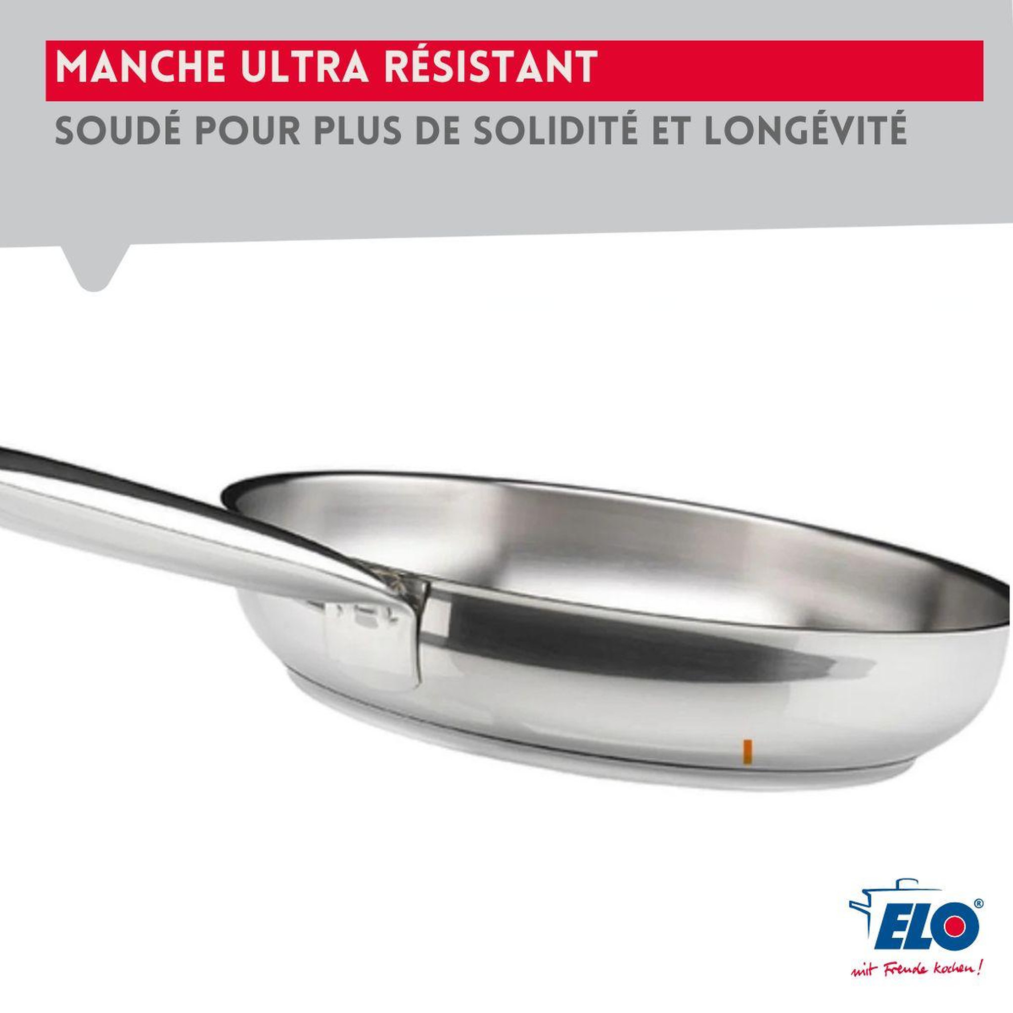 Voir la diapositive 6 : ELO Ensemble de 2 poêles de cuisson 24 et 32 cm et 3 faitouts 14, 20 et 24 cm elo profi brillant