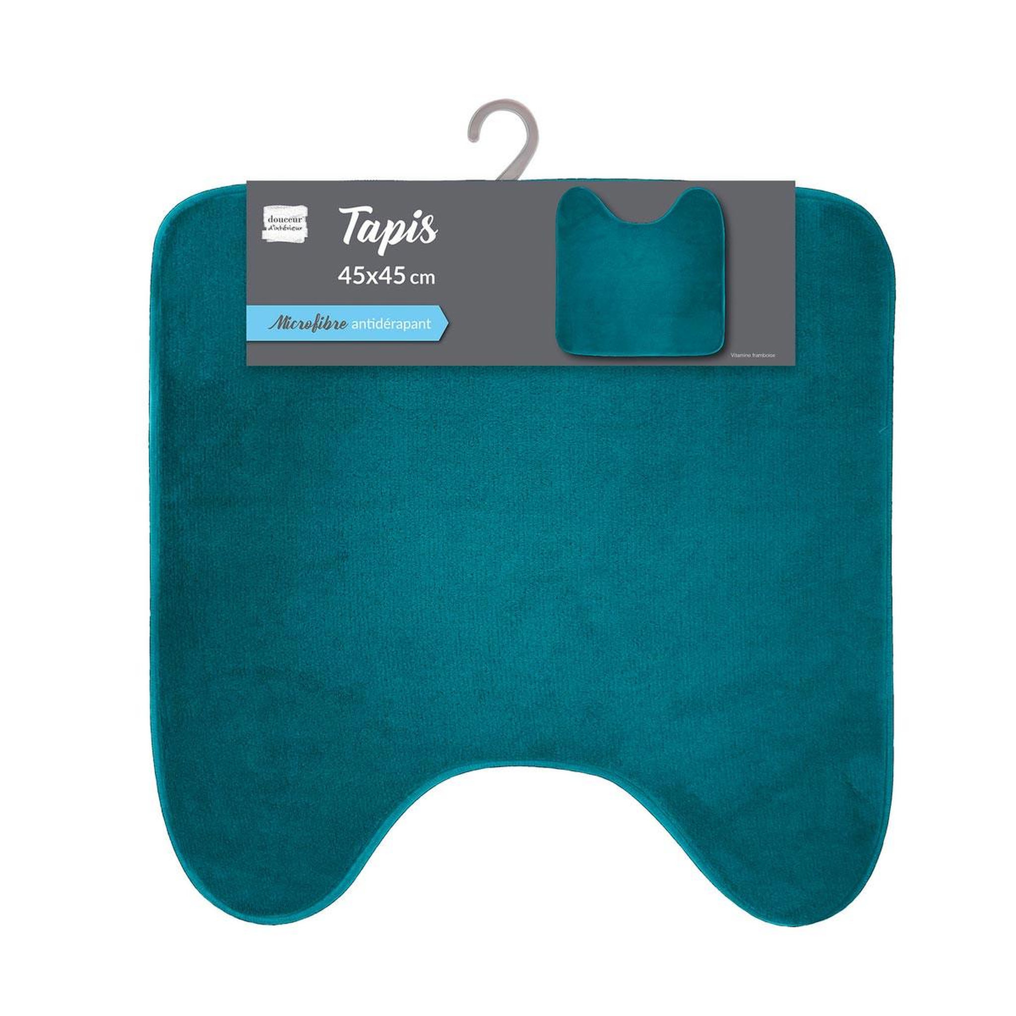 Voir la diapositive 5 : Douceur d'Intérieur Tapis contour wc  vitamine ii  45x45cm bleu émeraude