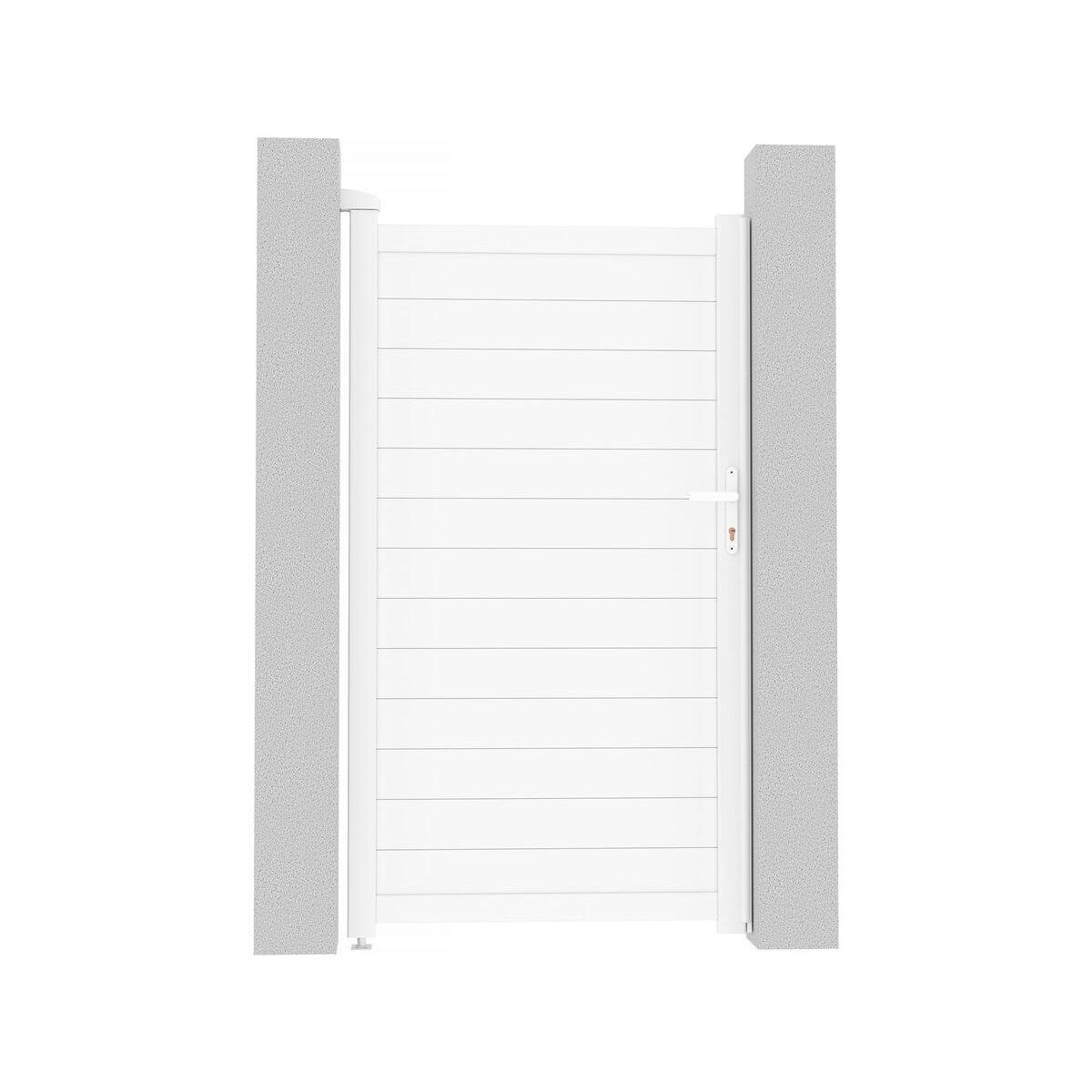 Habitat et Jardin Portillon aluminium  Eric  - 101.2 x 180.9 cm - Blanc