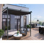 Voir la diapositive 2 : Habitat et Jardin Pergola adossée avec toit rétractable - 3 x 3 m - Gris anthracite