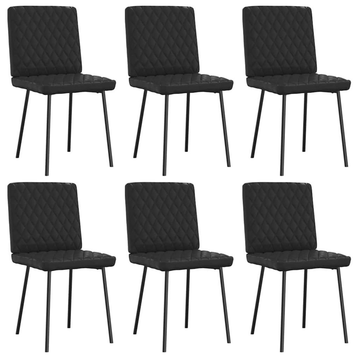 VIDAXL Chaises a manger lot de 6 noir similicuir