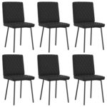 VIDAXL Chaises a manger lot de 6 noir similicuir