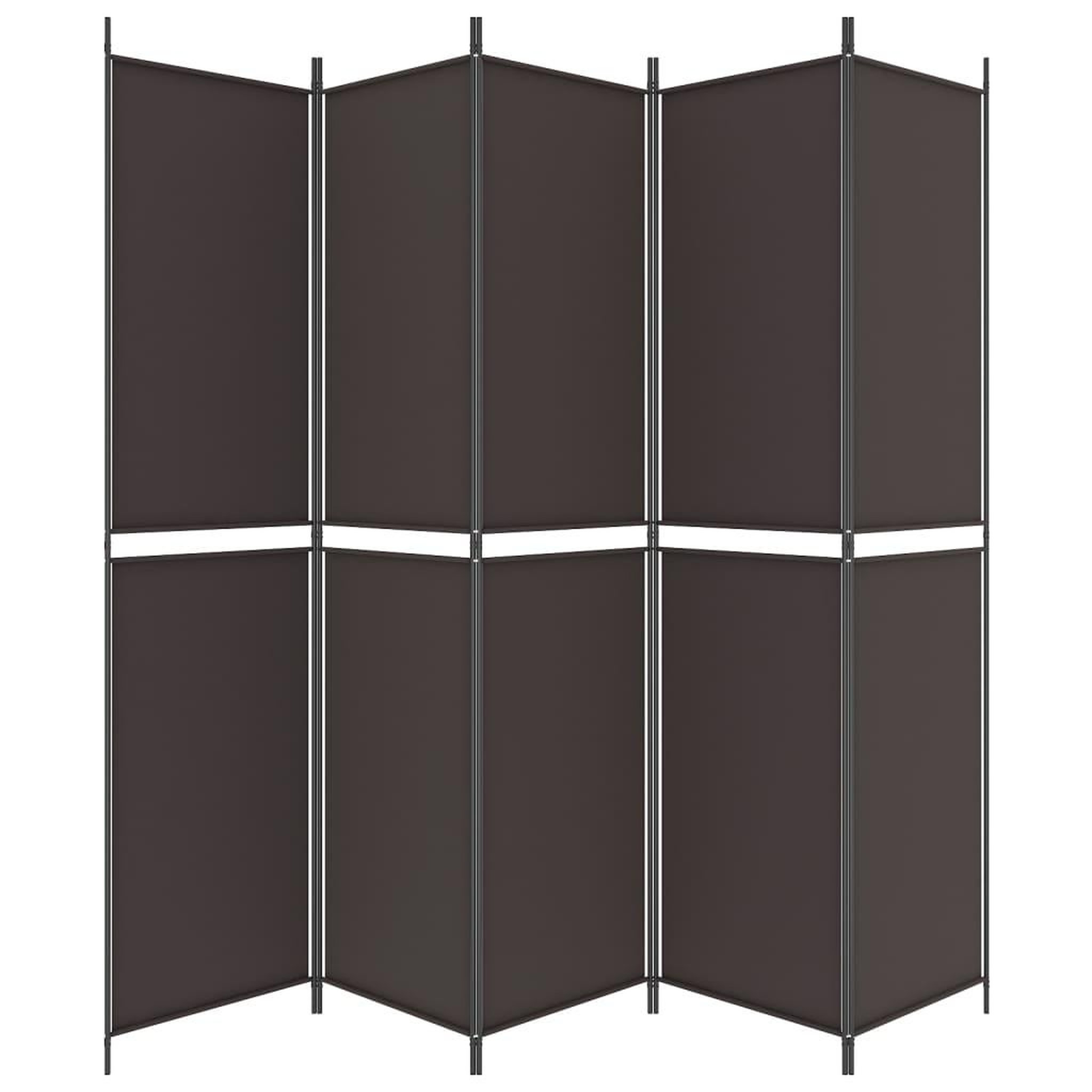 Voir la diapositive 4 : VIDAXL Cloison de separation 5 panneaux marron 250x220 cm tissu