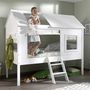 Voir la diapositive 1 : Paris Prix Pack - Lit Cabane Enfant, Sommier & 4 Rideaux  Charlotte  90x200cm Blanc