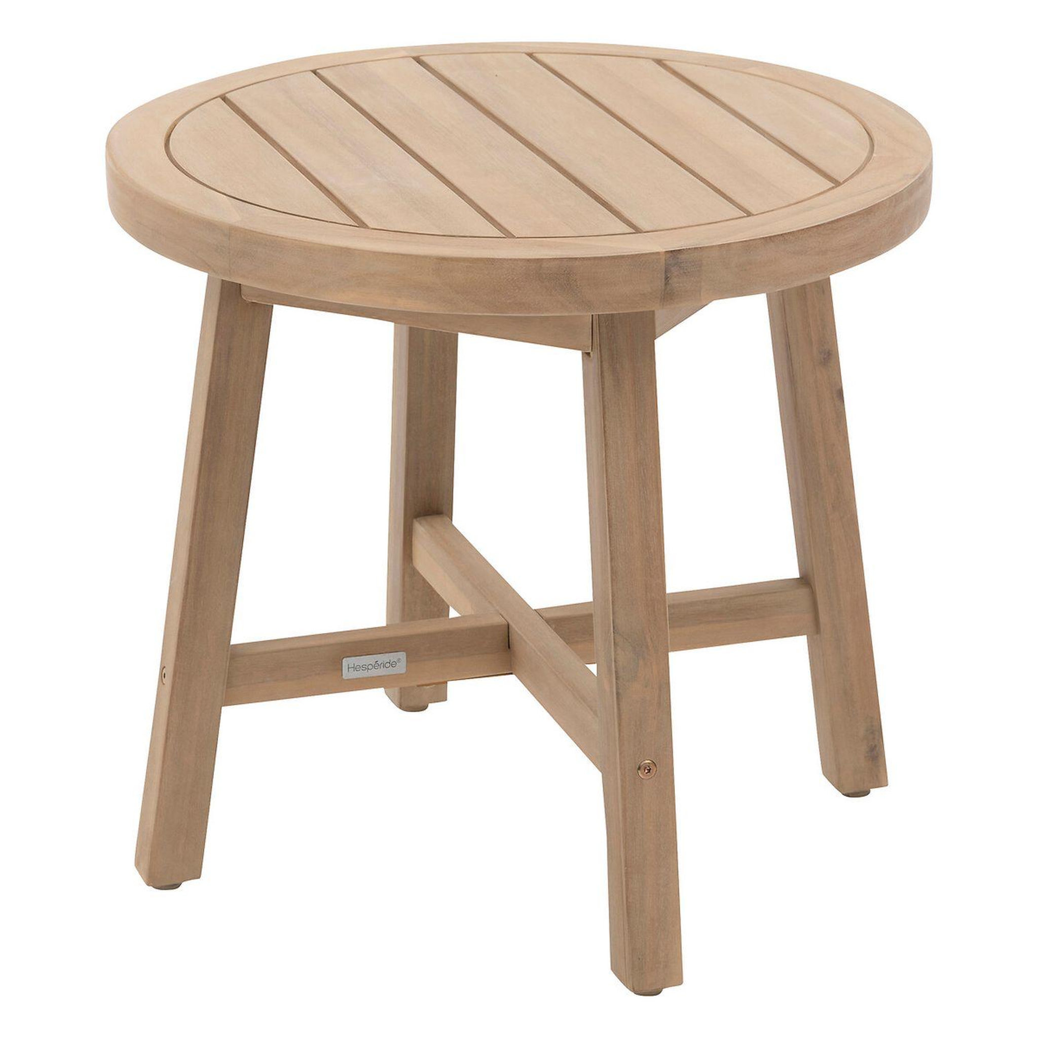 HESPERIDE Table de jardin d'appoint ronde en bois papouasie - marron