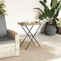 Voir la diapositive 3 : VIDAXL Table a plateau pliable beige 65x40x75 cm resine tressee