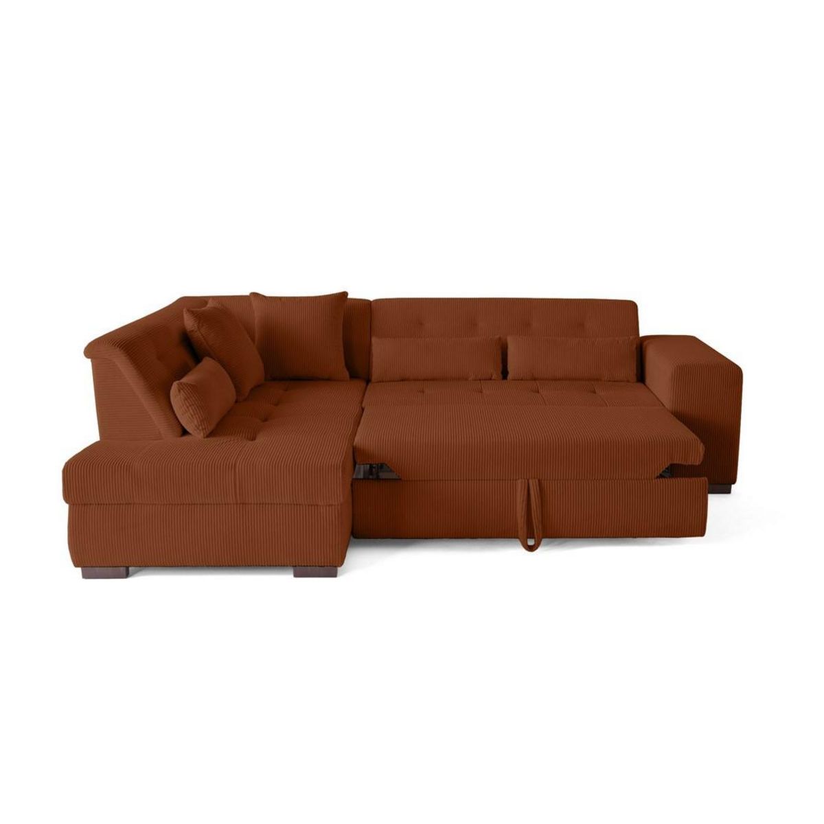 LISA DESIGN Vermont - canapé d'angle gauche - 5 places - convertible - en velours côtelé