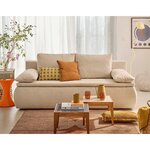 BEST MOBILIER Kurt - canapé 3 places convertible avec coffre en velours texturé