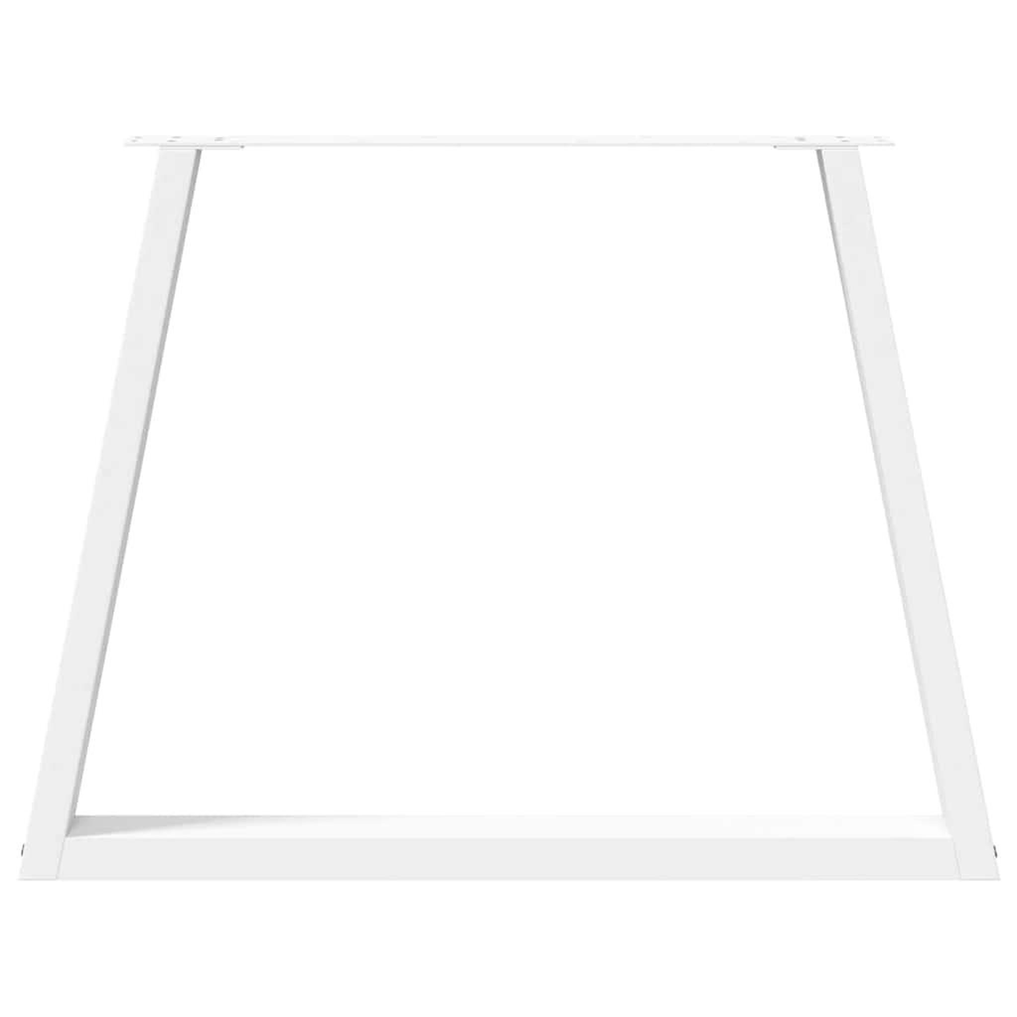 Voir la diapositive 5 : VIDAXL Pieds de table a manger forme de V 2 pcs blanc 90x(72-73,3) cm
