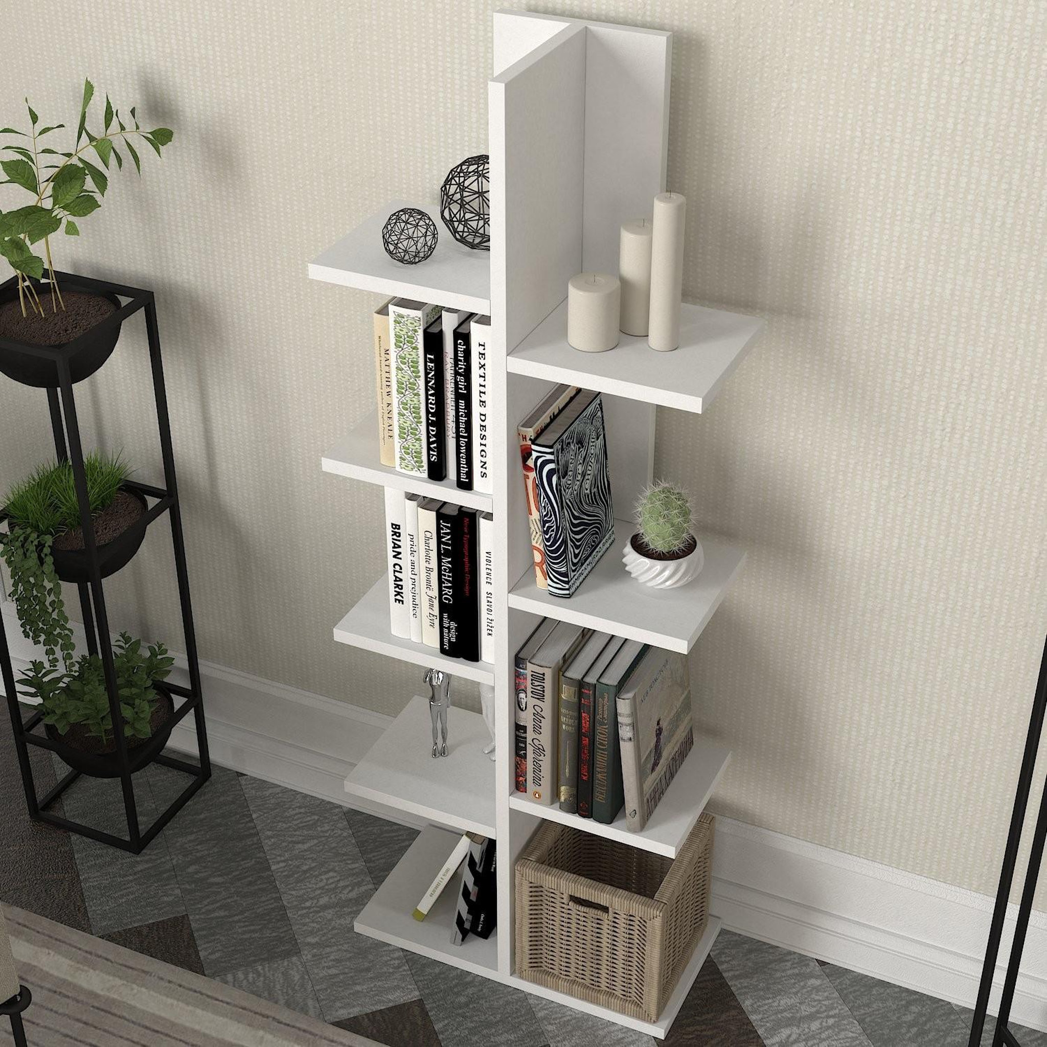 Voir la diapositive 4 : Habitat et Jardin Bibliothèque en bois  tree  - 45 x 22 x 121 cm - blanc