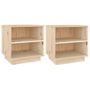Voir la diapositive 2 : VIDAXL Tables de chevet 2 pcs 40x34x40 cm Bois de pin solide