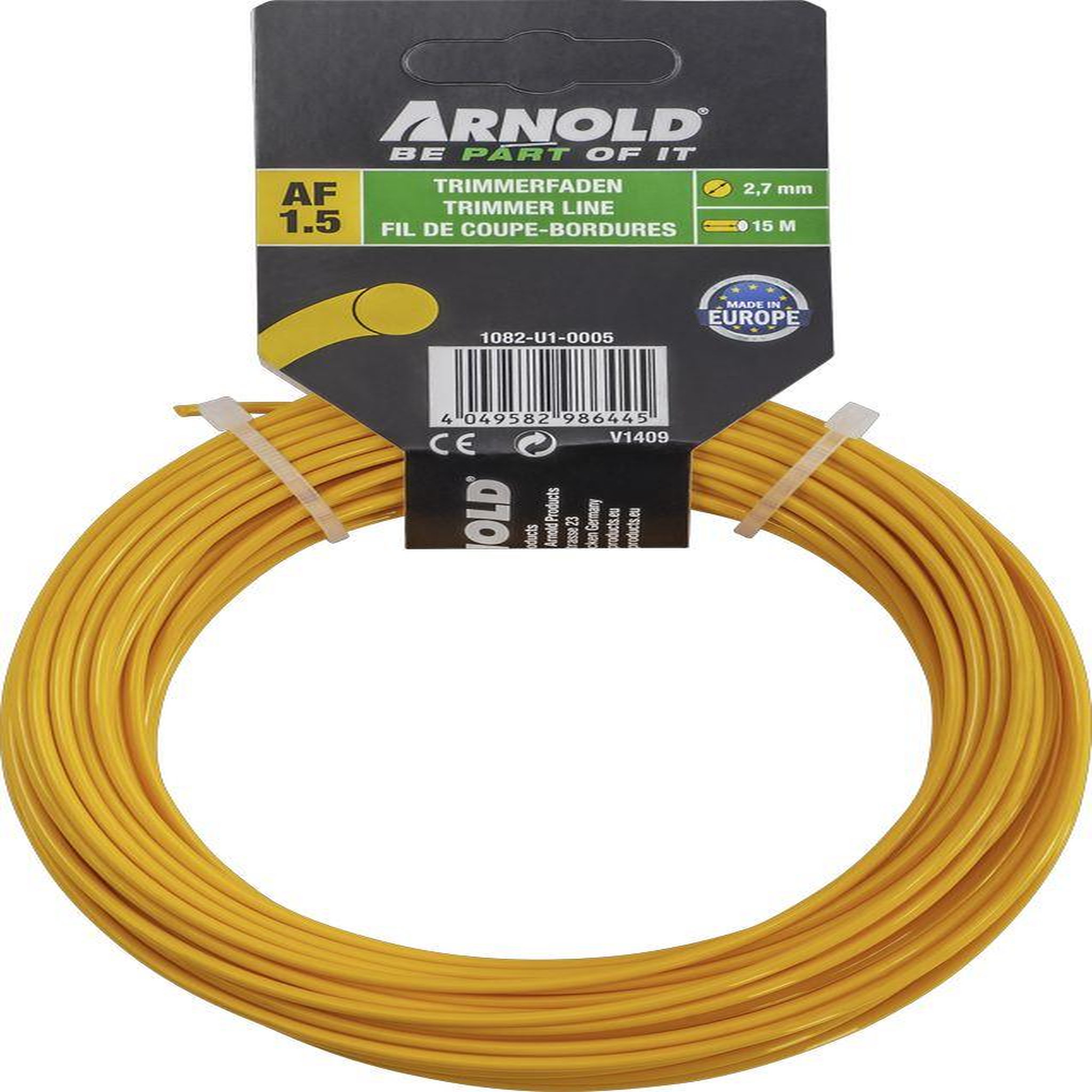 ARNOLD Fil de coupe-bordure rond en nylon 2,7 mm × 15 m