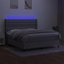 Voir la diapositive 3 : VIDAXL Sommier a lattes de lit matelas LED Gris clair 180x200 cm Tissu