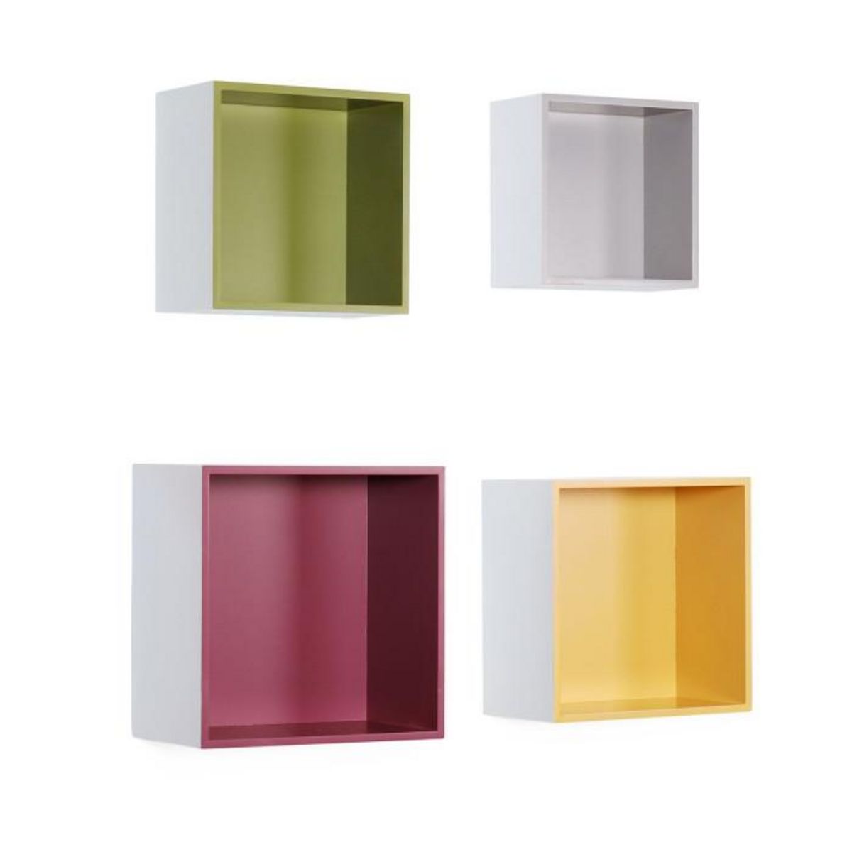 Paris Prix Lot de 4 Étagères Murales  Quadro  29cm Multicolore