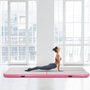 Voir la diapositive 2 : HOMCOM Airtrack tapis de gymnastique gonflable tapis de tumbling entraînement avec pompe à air électrique dim. 300L x 100l x 10H cm tissu stratifié PVC rose