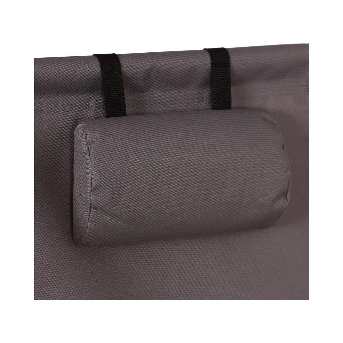 Habitat et Jardin Lot de 2 transat en bois  Chilienne  avec accoudoir - 107 x 56.5 x 81 cm - Gris Foncé