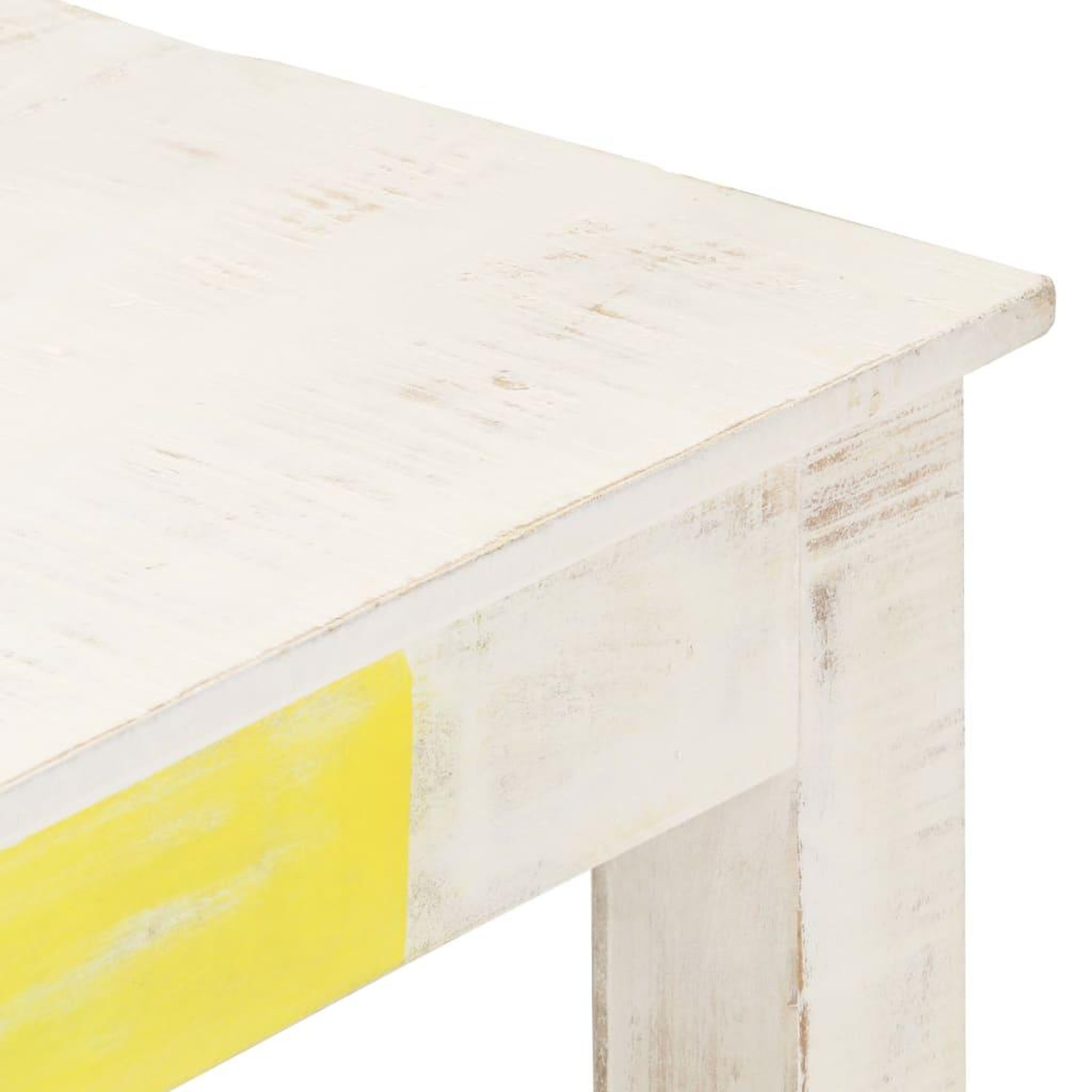 Voir la diapositive 5 : VIDAXL Table basse blanc 110x60x45 cm bois de manguier massif