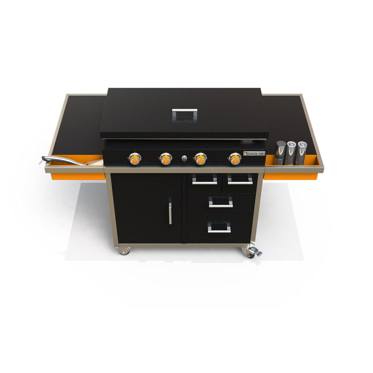 BRASERO Cusine d'extérieur plancha gaz 4 brûleurs BENITA