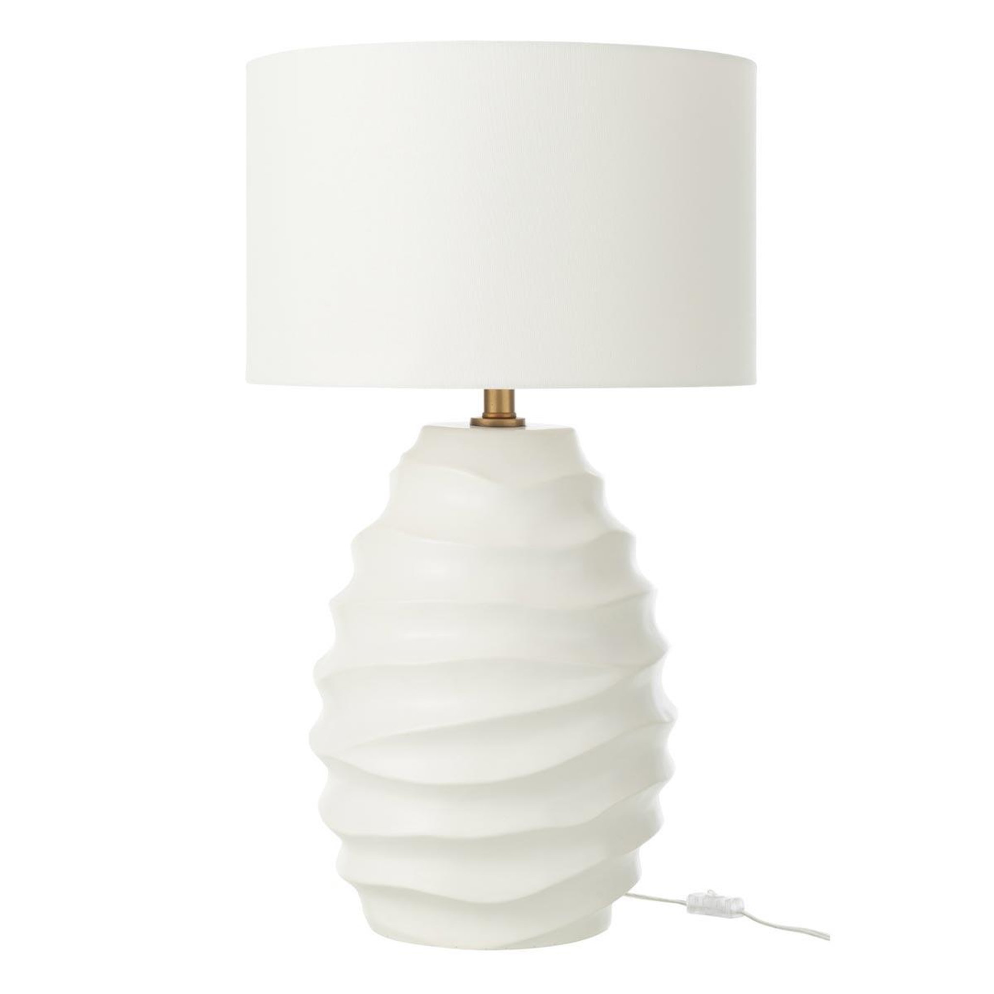 J-LINE Lampe à poser en céramique  vague  68cm blanc