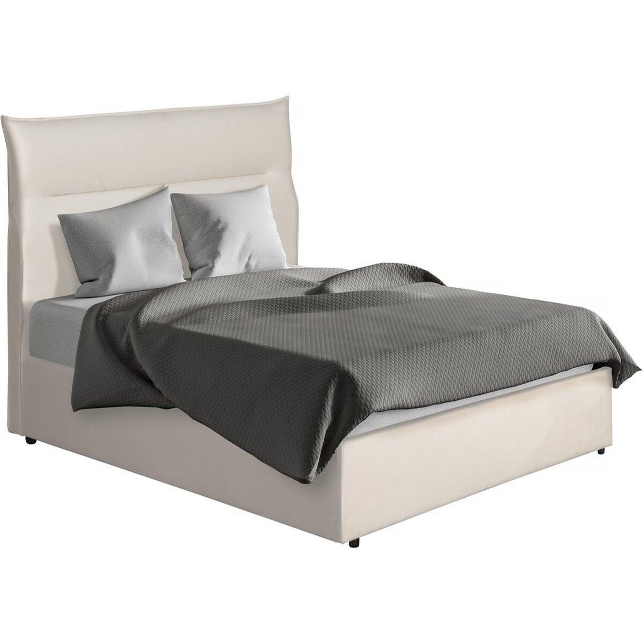 Habitat et Jardin Lit avec coffre de rangement en velours  isola  - 160 x 200 cm - beige