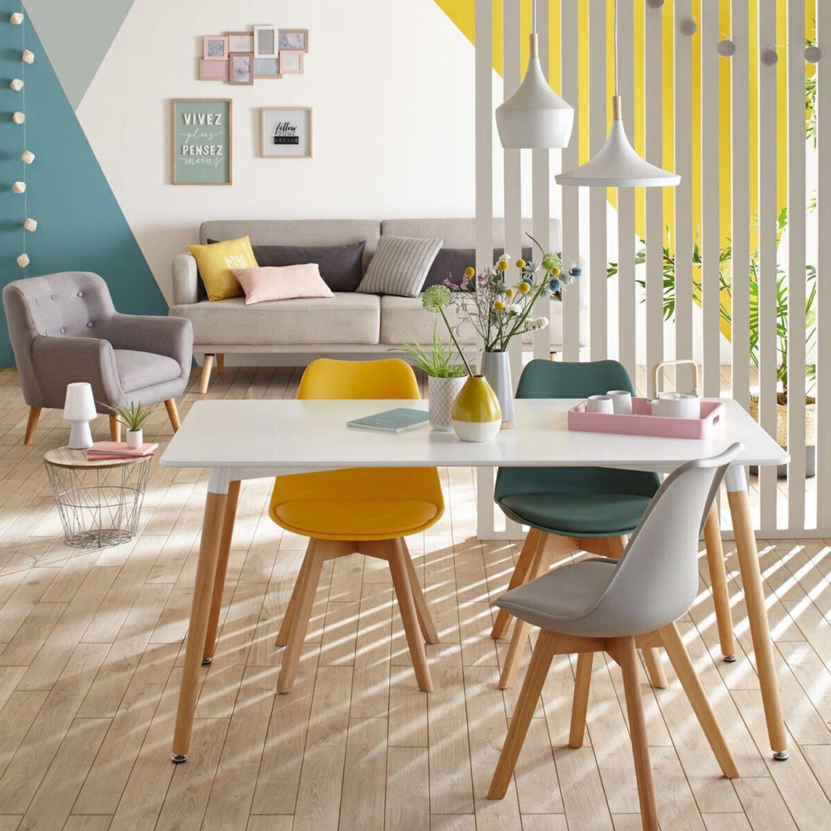TOILINUX Lot de 4 chaises design scandinave BAYA