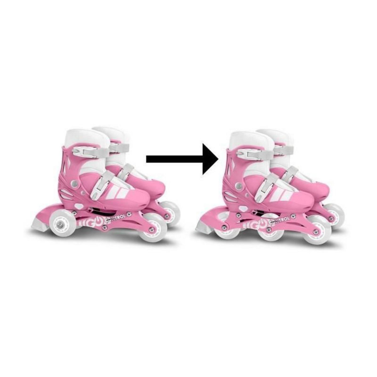 STAMP Patins en ligne 2-en-1 - STAMP - SKIDS CONTROL - 3 roues - Taille 27-30 - Rose