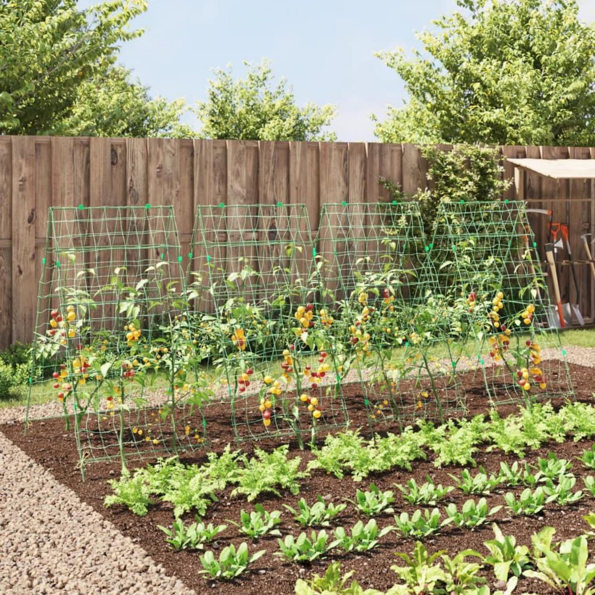 VIDAXL Treillis de jardin pour plantes grimpantes 4 pcs forme A acier