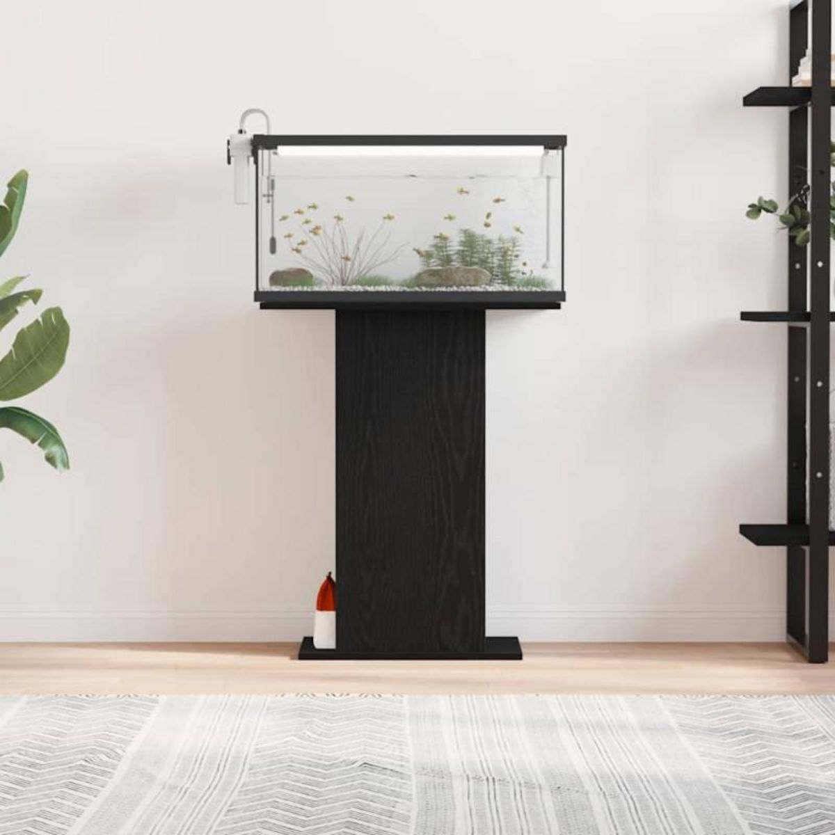 VIDAXL Support pour aquarium chêne noir 60,5x36x72,5 cm