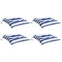 Voir la diapositive 3 : VIDAXL Coussins de chaise lot de 4 rayures bleues blanches 50x50x7 cm