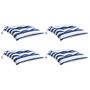 Voir la diapositive 3 : VIDAXL Coussins de chaise lot de 4 rayures bleues blanches 50x50x7 cm