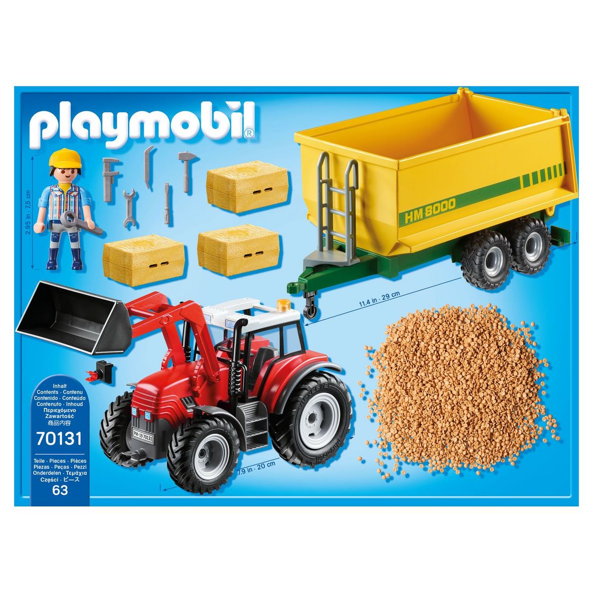 PLAYMOBIL 70131 - Country - Grand tracteur avec remorque