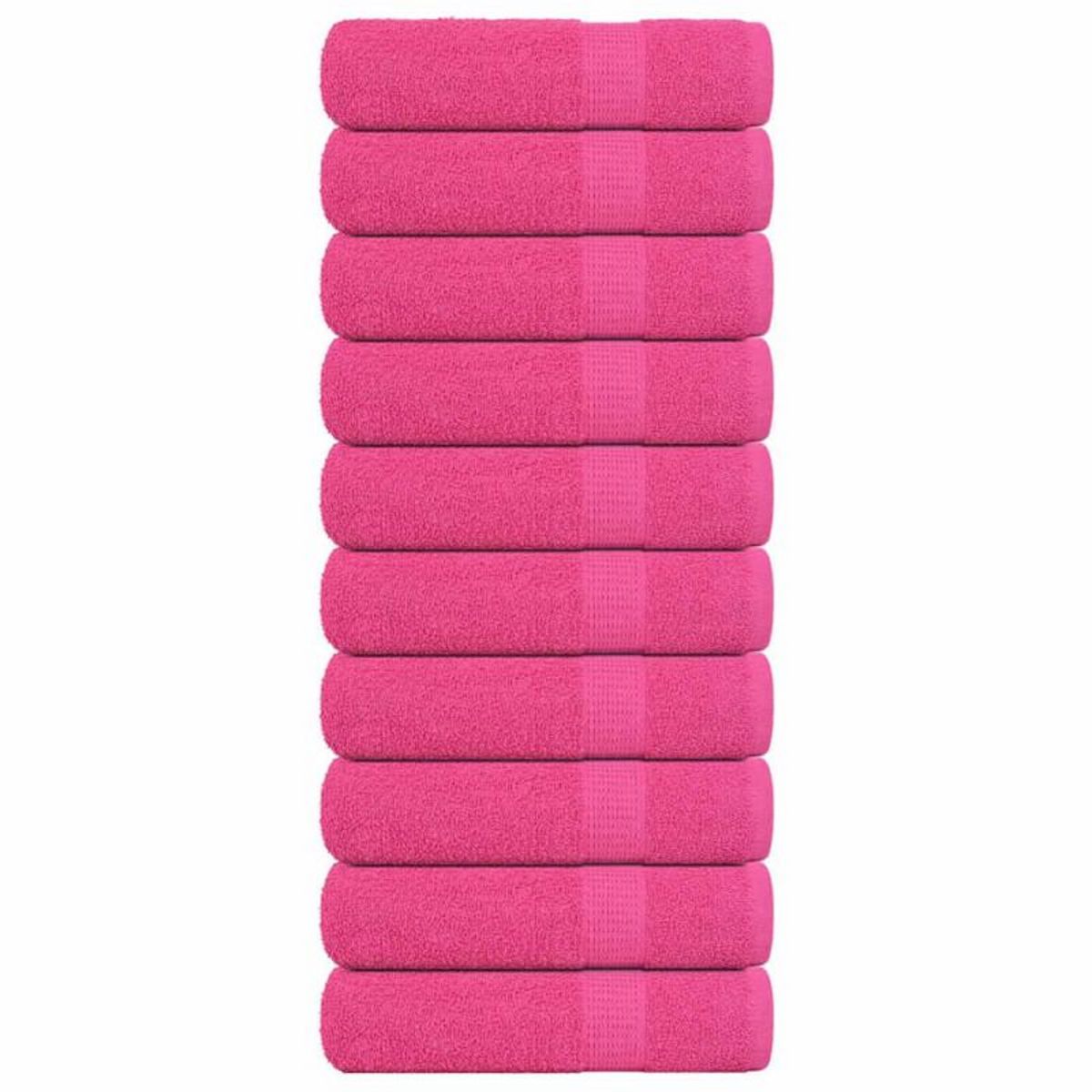 VIDAXL Essuie mains 10 pcs rose 50x100 cm 360 g m² 100% coton