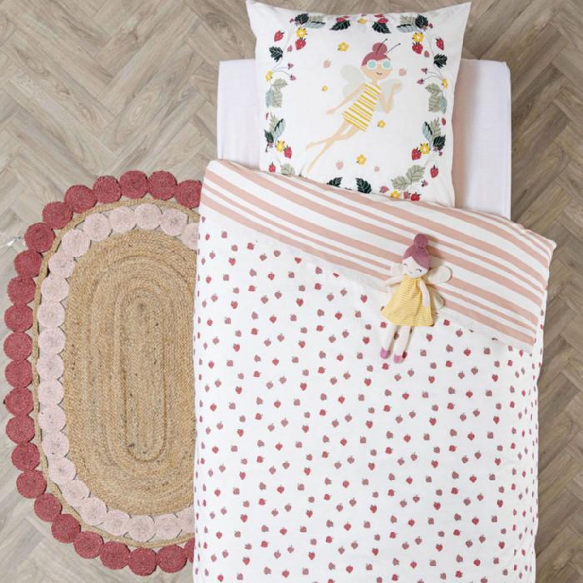 Paris Prix Parure de Lit 2 Pièces  Summer  140x200cm Rose