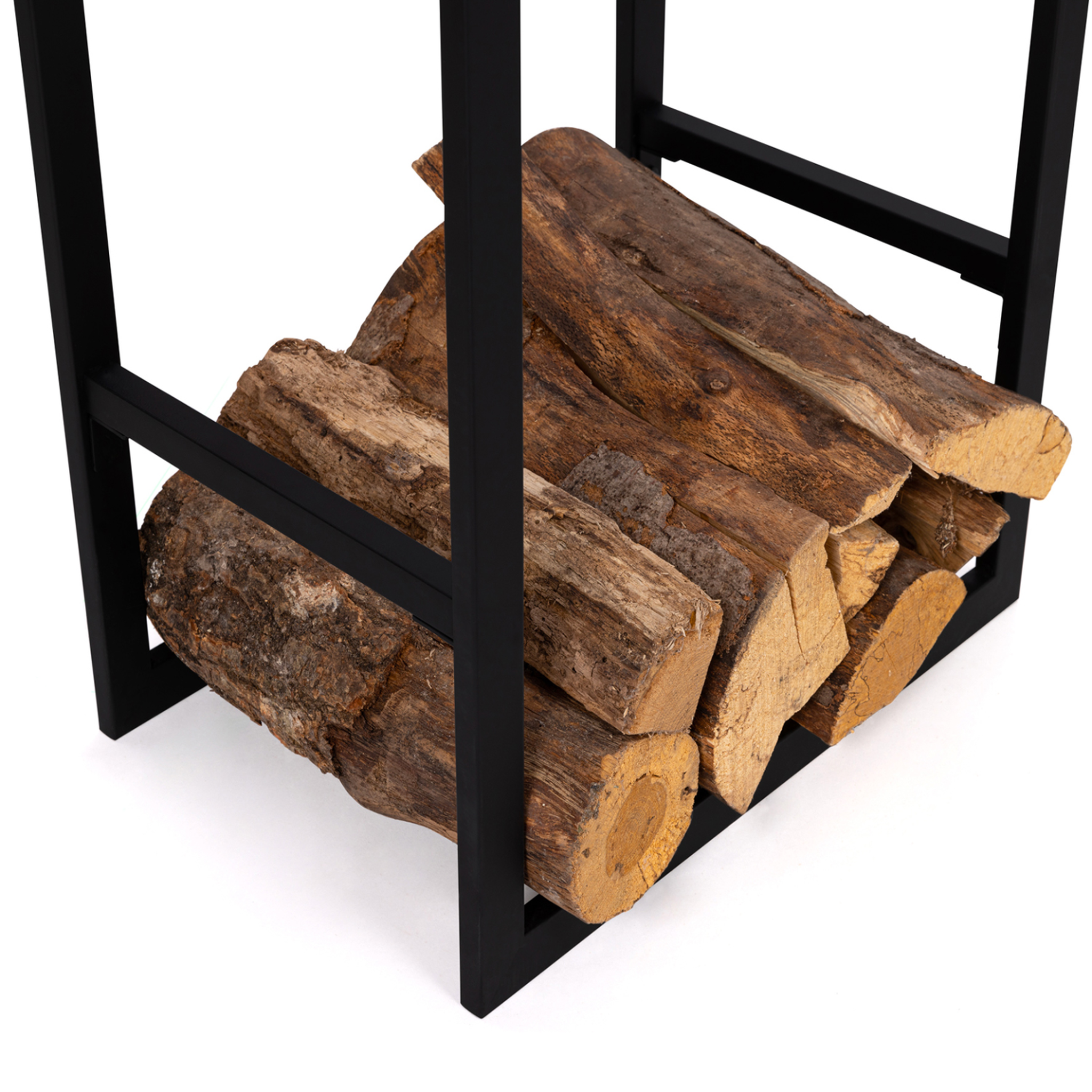 Voir la diapositive 4 : ID MARKET Range bûches vertical acier noir avec étagère h.170 cm pour cheminée