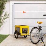 VIDAXL Remorque de velo pour animaux de compagnie jaune et noir