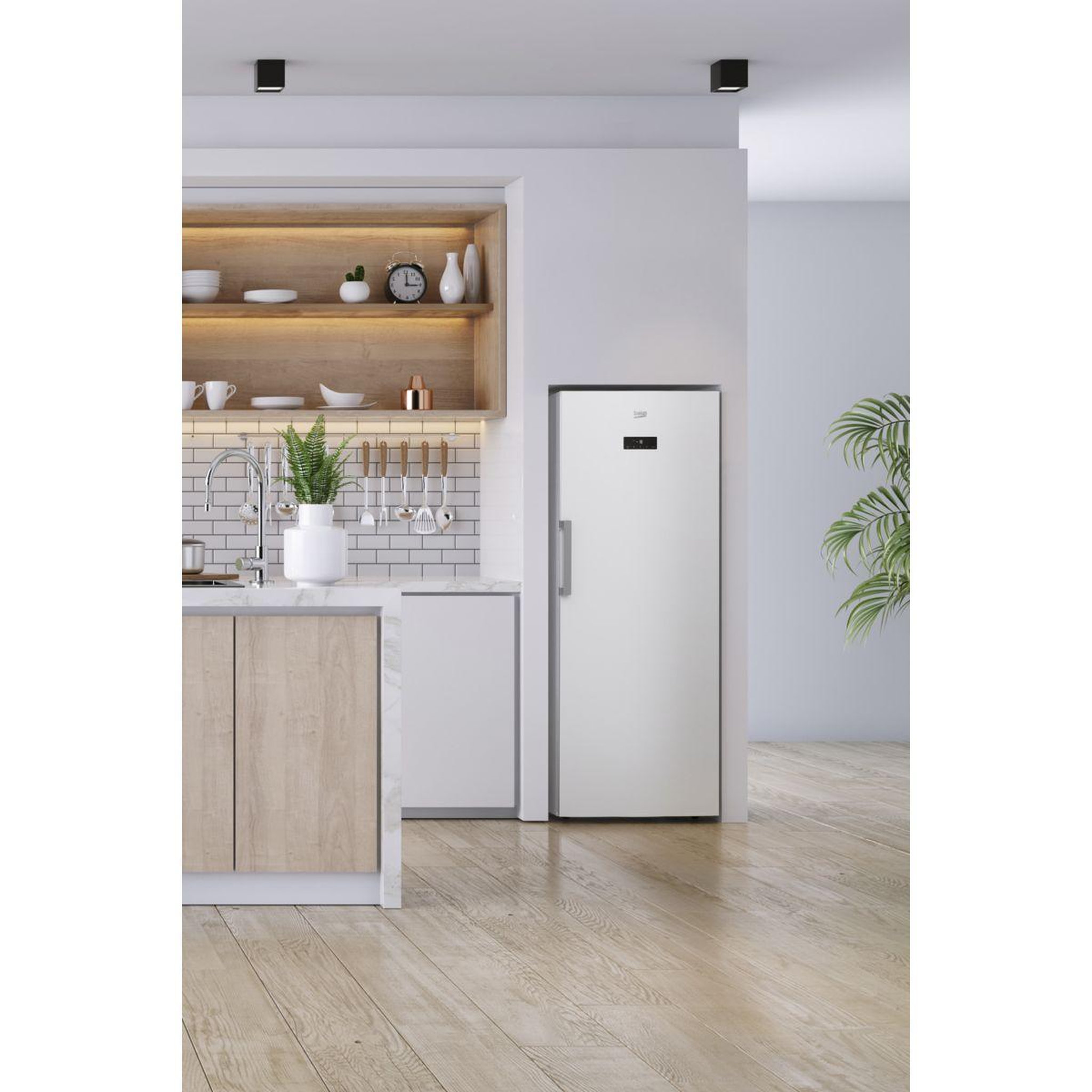 Voir la diapositive 4 : Beko Congélateur armoire rfne448e35w no frost