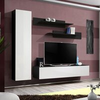 NOUVOMEUBLE Petit meuble TV 120 cm contemporain chêne clair ELMA 3, sans  éclairage pas cher 