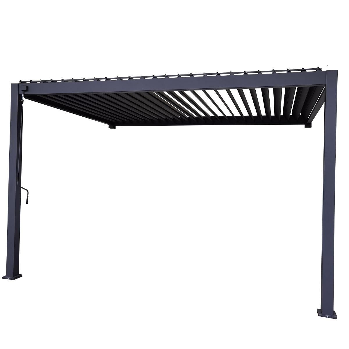 OMBREA Pergola Bioclimatique adossée (2pieds) 3x3,6m anthracite OMBREA®