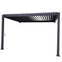 Voir la diapositive 1 : OMBREA Pergola Bioclimatique adossée (2pieds) 3x3,6m anthracite OMBREA®