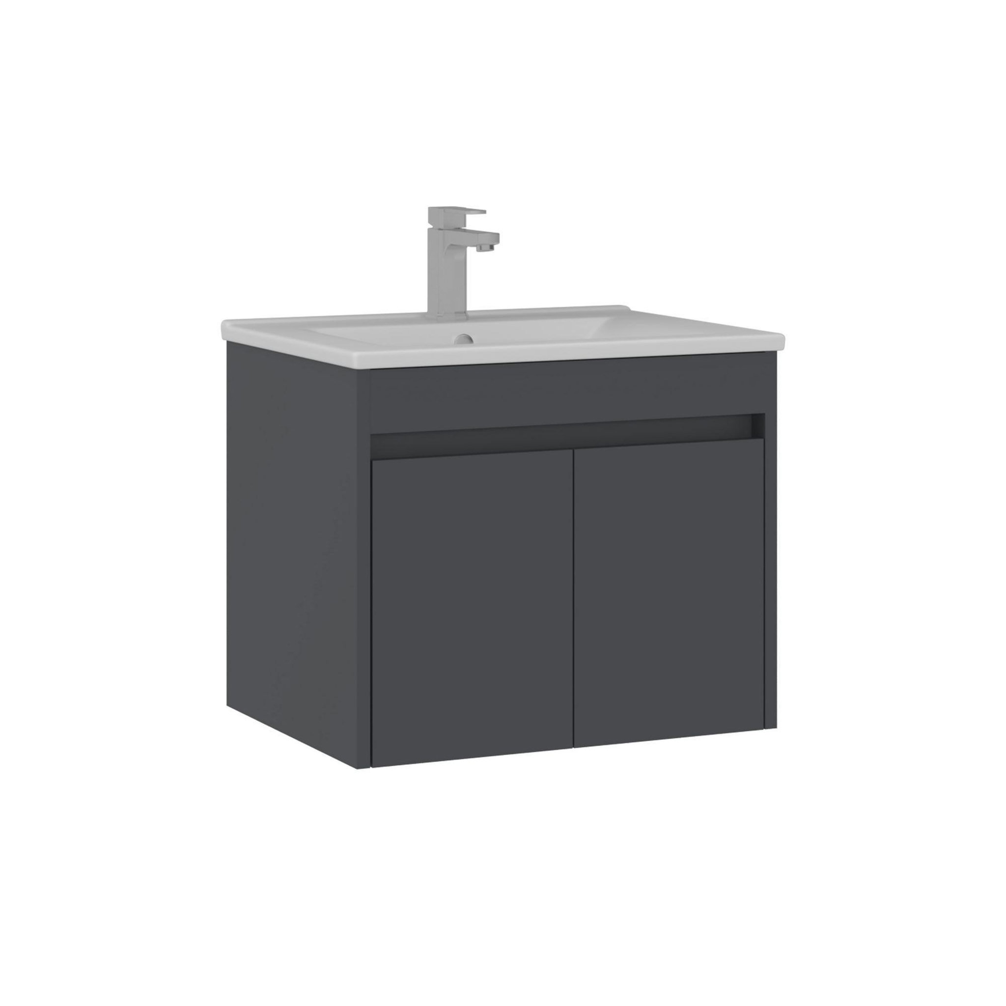 Habitat et Jardin Meuble Vasque  Side 65 v2  - 65 x 45 x 52 cm - Matte Anthracite