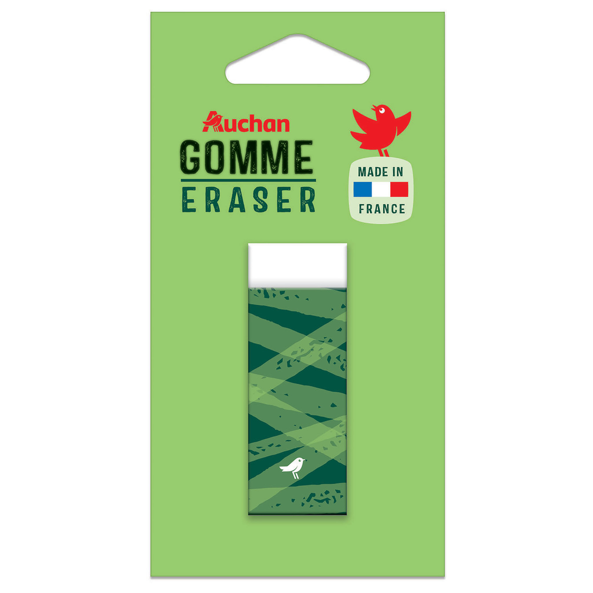 Voir la diapositive 1 : AUCHAN Gomme en plastique - blanc